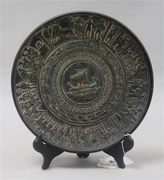 A Greek pottery plate